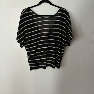 Black and White Striped Women's Top